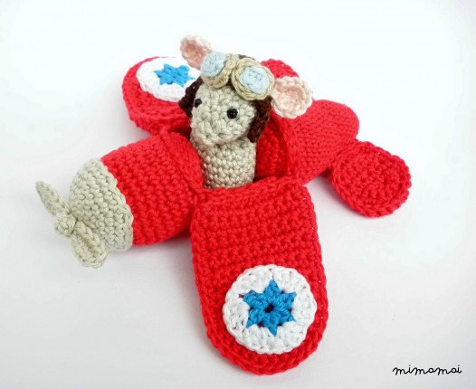 Red airplane toy, stuffed airplane