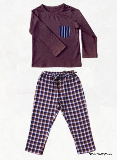 Check brown pant