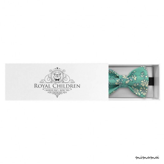 Child turquoise "Liberty" motif bow tie