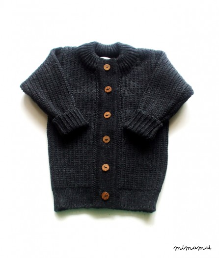 Babies/Children's lightweight merino wool cardigan/round collar/crew neck/sweater