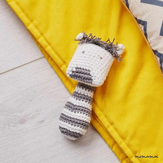 Crochet zebra rattle