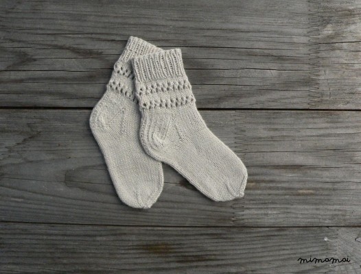 Hand knit baby cotton socks - baby socks - newborn summer socks