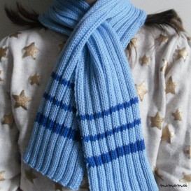 Childrens scarf, Merino wool, Sky & Royal Blue