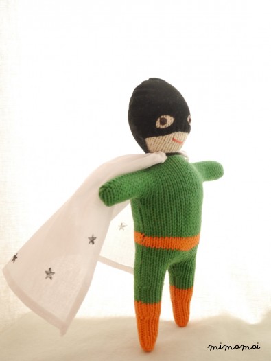 Superhero doll - Green & Orange