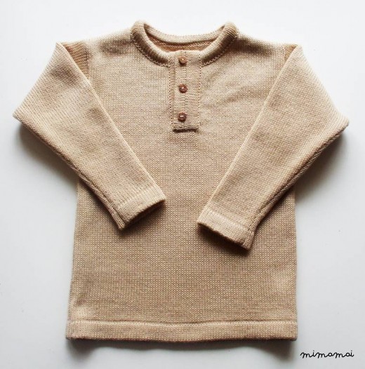 Babies/Children's Virgin wool sweater/Tshirt/Henley style/long sleeve top