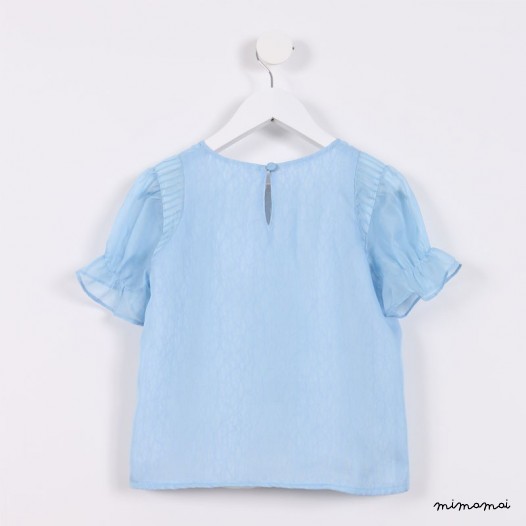 Flared Sleeve Top pale blue