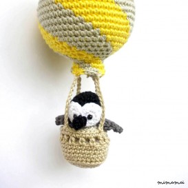 Hot air balloon nursery decoration with penguin