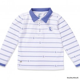Shirt LS Logo Polo white/blue