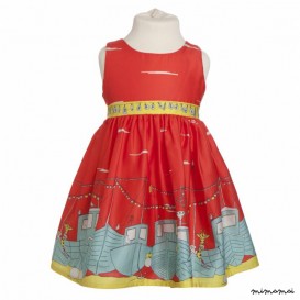 Martha dress Boats in Red