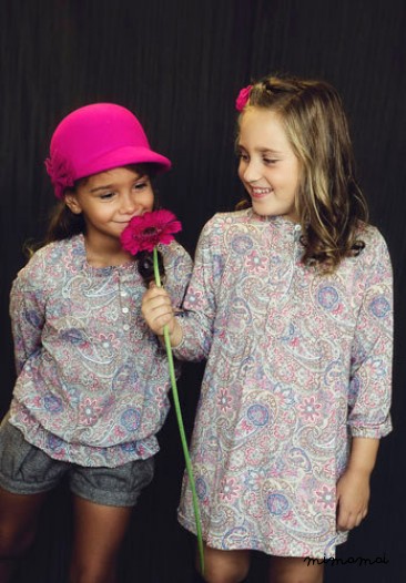 Floral Print Girls Shirt, Print girls blouse, Chic Hippy Style Girls Top