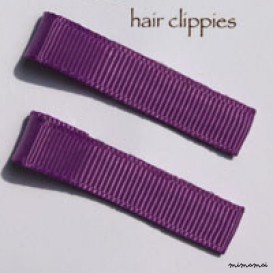 Pair of Plain Purple Hairclips