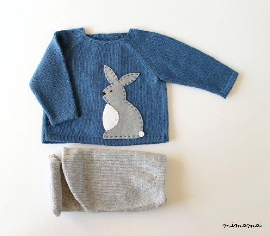 maglia bambino insieme. Maglione, pantaloni, cappello e calze. Feltro di coniglio. lana merino 100%.