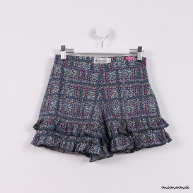 Frilly Hem Shorts blue and pink