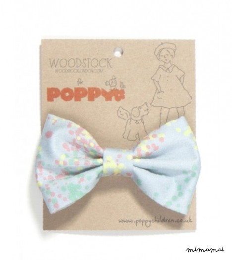 Bow Clip in Light Blue Orchard