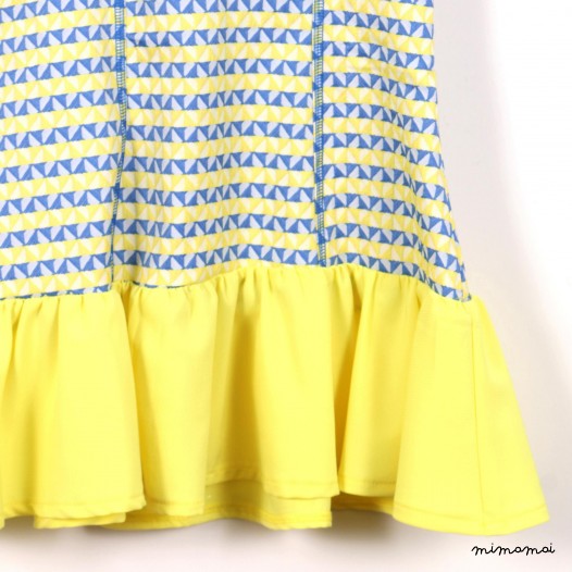 Sporty Frills Dress yellow and blue