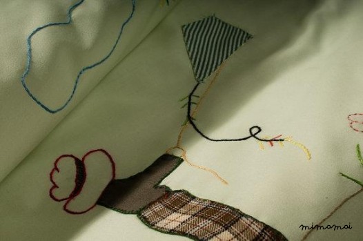 Coperta di bambino di Applique, mano regalo unico per il passeggino culla aquilone ricamato