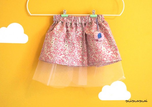 Pink floral skirt