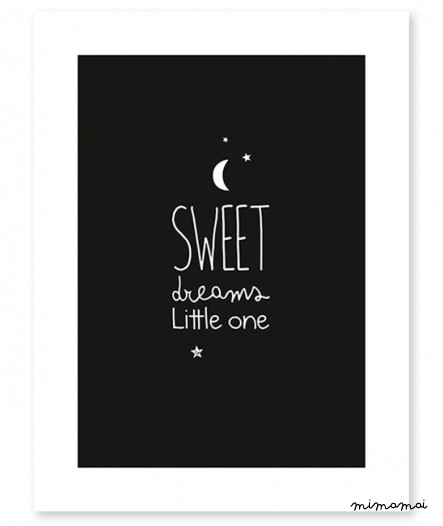 Affiche noir et blanc sweet dreams