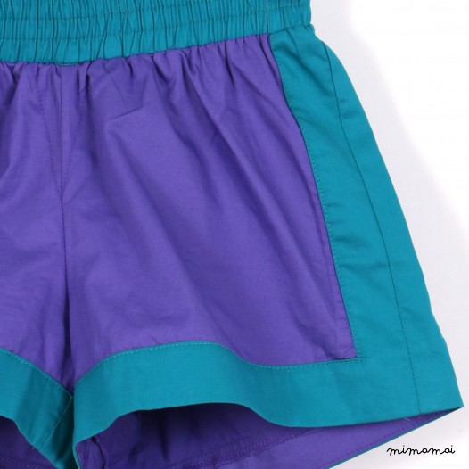 Contrast Stretchband Shorts purple
