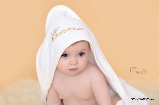 Baby Towel With Ivory Trim