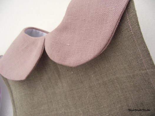 Natural linen Peter Pan collar bib