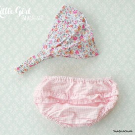 little girls Pink checkered Swimsuit