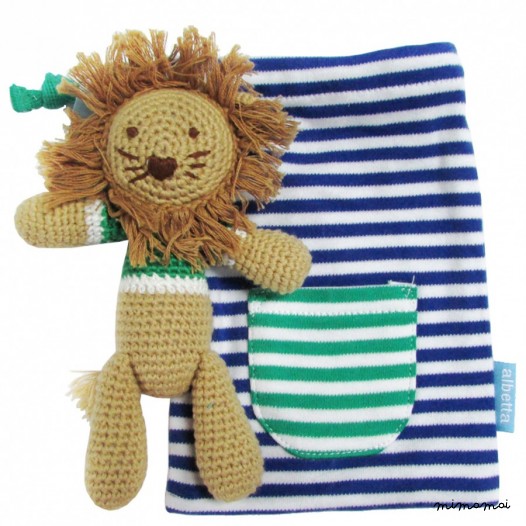 Luca Lion Rattle in Bag