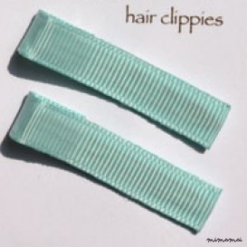 Pair of Plain Light Blue Hairclips