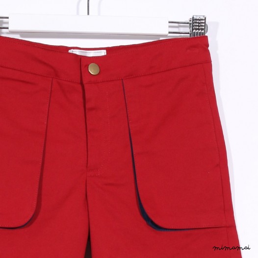 Round Pocket Shorts red and blue