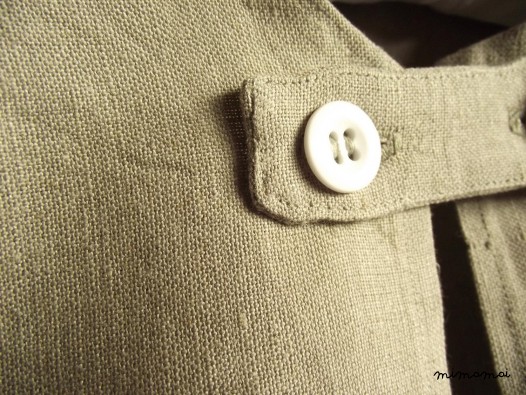 Natural linen baby jacket. Tan
