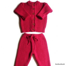 Babies/Children's/Toddlers merino wool round neck Cardigan and pants set