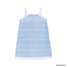 A-Line Strap Dress blue graphic