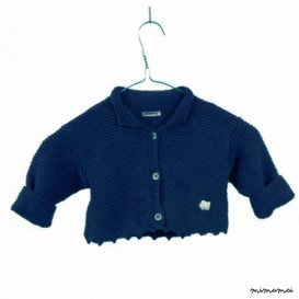 Scalloped Cardigan in Navy