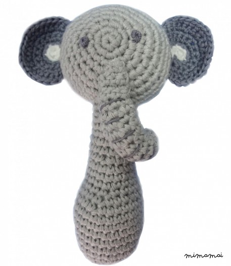 crochet elephant rattle