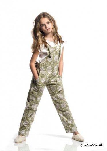 Monkey girl long print in Green Khaki