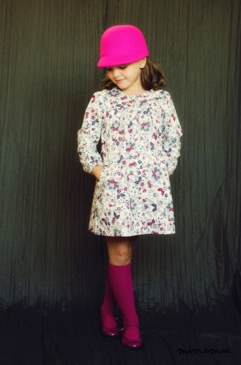 Girls dress, Floral print dress, Retro Dress, Vintage style dress, Dress Long Sleeve