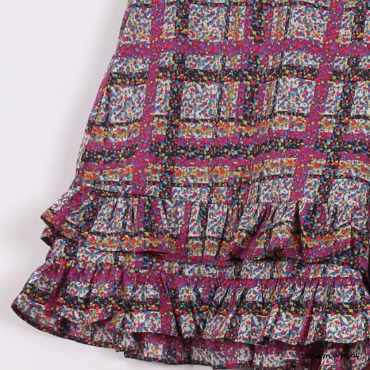 Frilly Hem Shorts purple and black