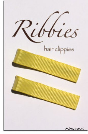 Pair of Plain Yellow Hairclips