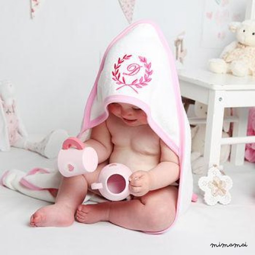 Pink Trim Royal Baby Towel