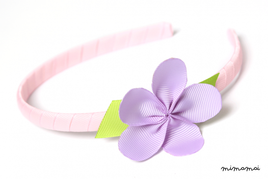 Allie Lavender Flower on Pink Headband