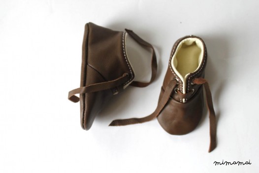 3-6 Months Slippers / Baby Shoes Lamb Leather OwO Shoes Brown