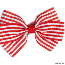 Stripe Bow - Red & White
