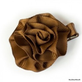Rosette Hair Clip - Brown