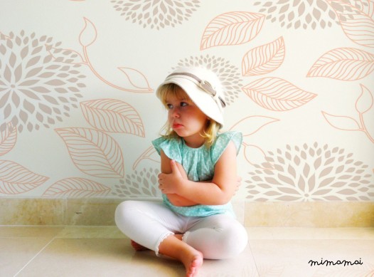 Light Brown Polka dots Tank Top and White Leggings for girls,