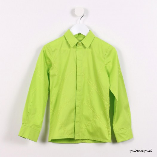 Long-sleeved Stitches Shirt lime