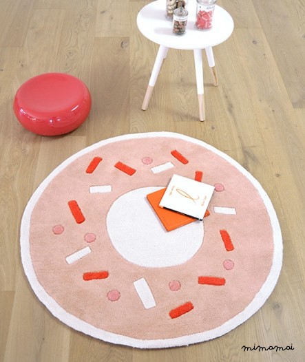 Tapis b&eacute;b&eacute; forme donuts orange pastel