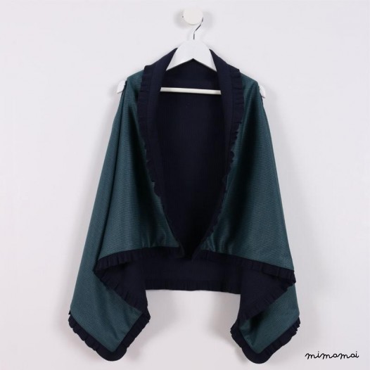 Throw-over Vest & Scarf green