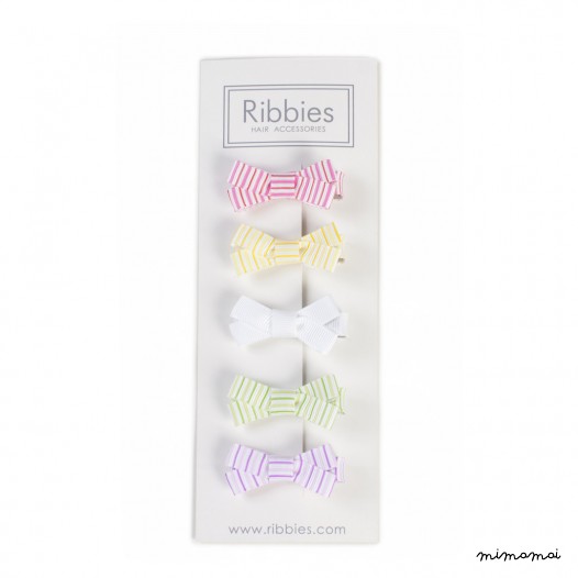 Set Of 5 Striped Small Bows