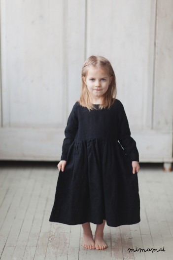 BLACK SMOCK DRESS