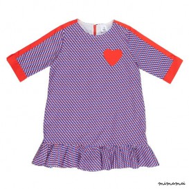 Frill Panel Dress with deep orange